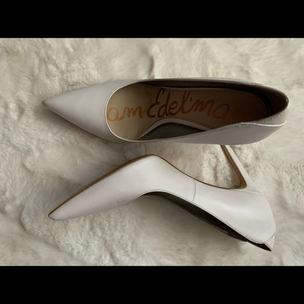 Sam Edelman White Leather Pumps